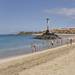 Las Vistas beach and its water fountain