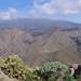 From left to right: Roque Los Brezos, Roque Imoque, Monta�a Su�rez (below) and Barranco del Rey - Panoramic view from the summit of Roque del Conde.