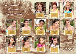 Candidatas a Reina de las Fiestas de Buzanada 2012.