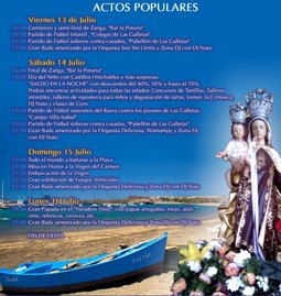 Programa de las Fiestas del Carmen en Las Galletas.